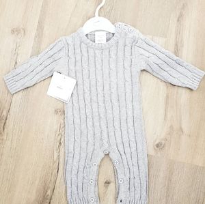 Baby cable knit romper
